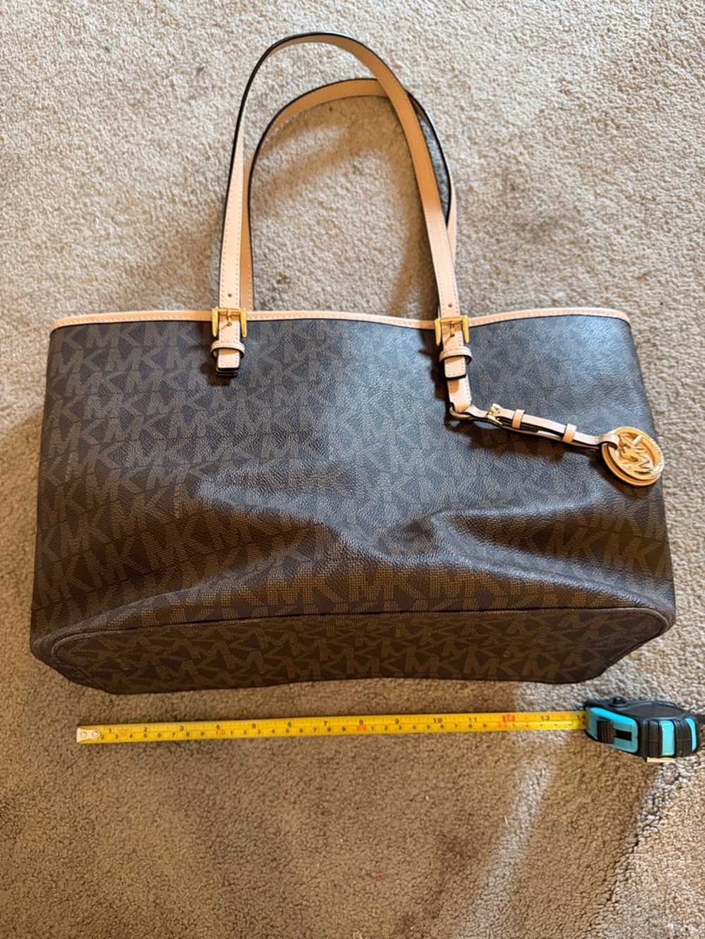 Michael Kors Brown Tote with Tan Trim